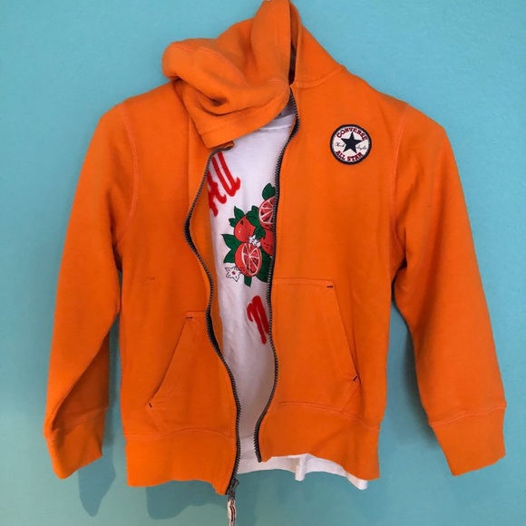 Vintage Converse All Stars Crop Hoodie Sweater - Picture 2 of 5